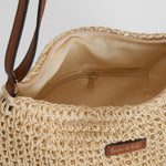 Bolso bandolera rafia beige SENDA ROAD