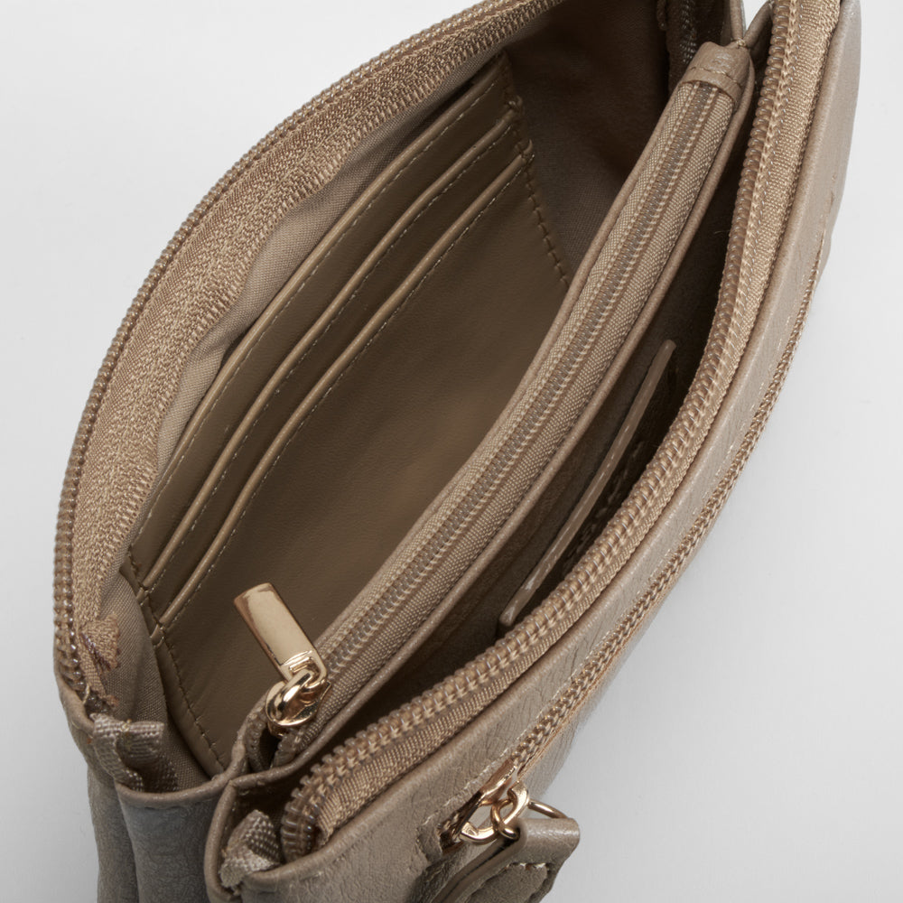 Cartera bordada mandalas beige SENDA ROAD