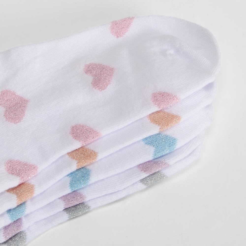 Pack 5 calcetines corazones blancos MERKAL