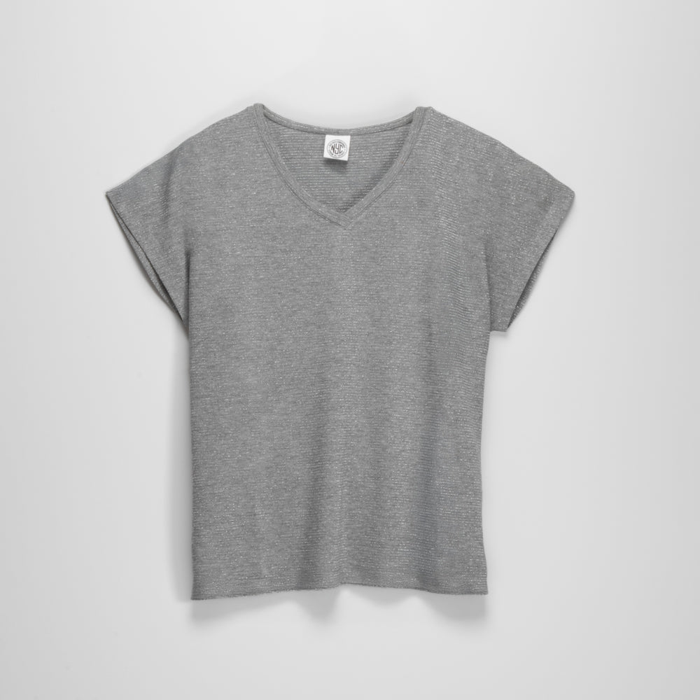 Camiseta mujer rayas gris NYC