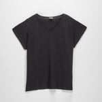 Camiseta mujer rayas negra NYC