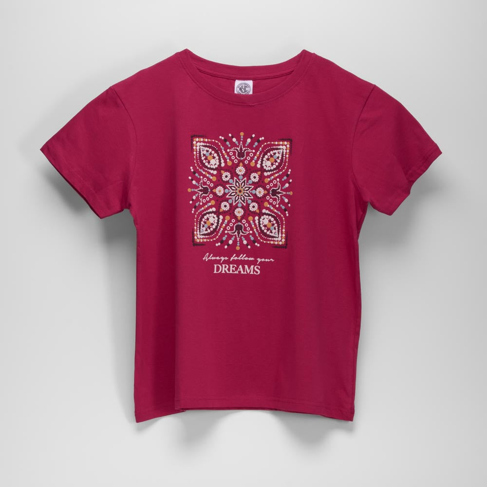 Camiseta manga corta estampada roja NYC