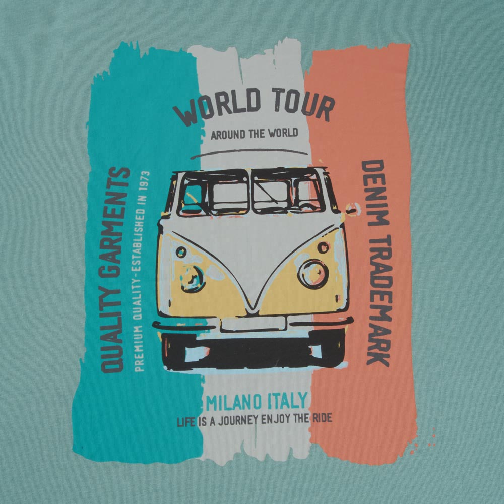 Camiseta manga corta van vintage verde NYC