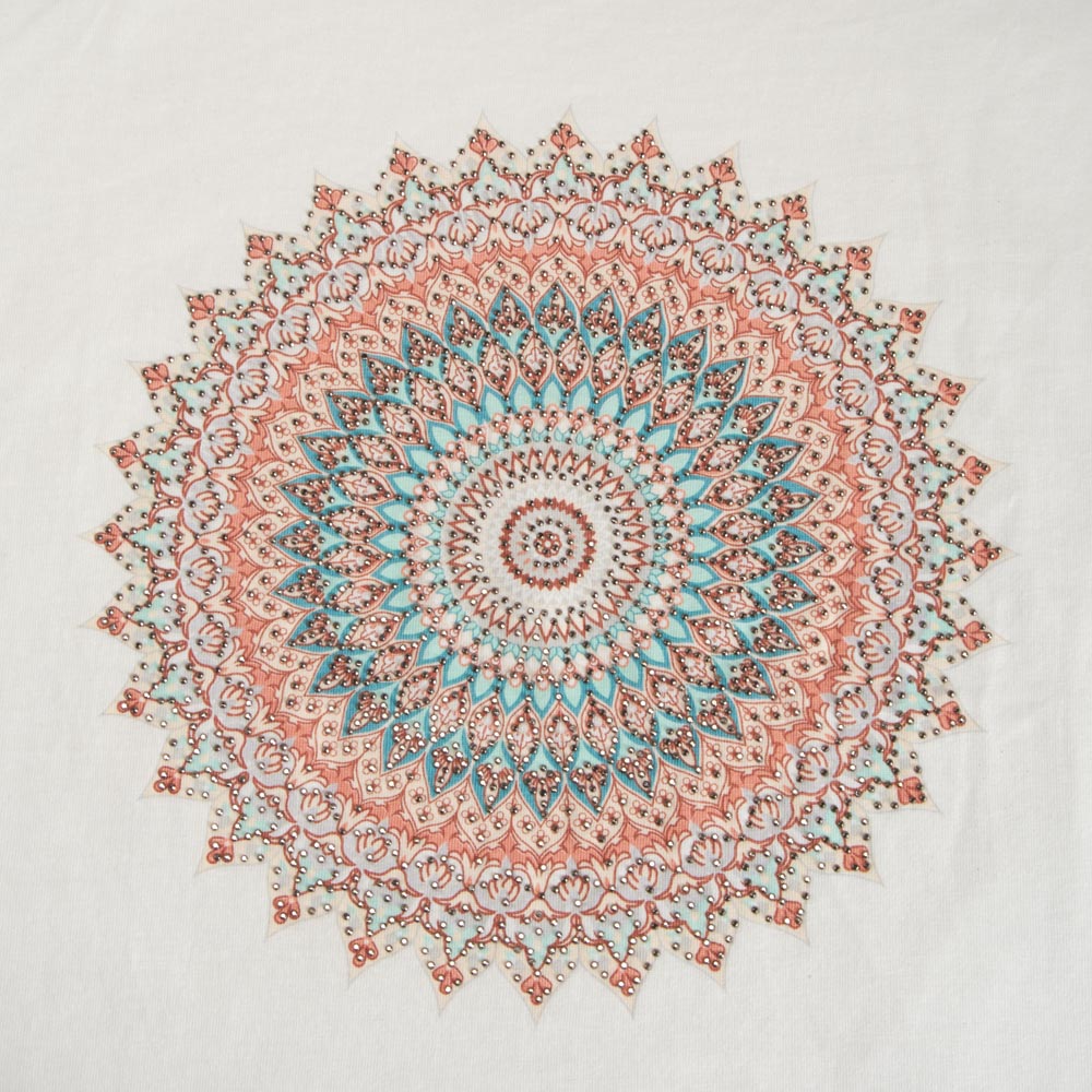 Camiseta manga corta mandala blanca PICCOLA PIU