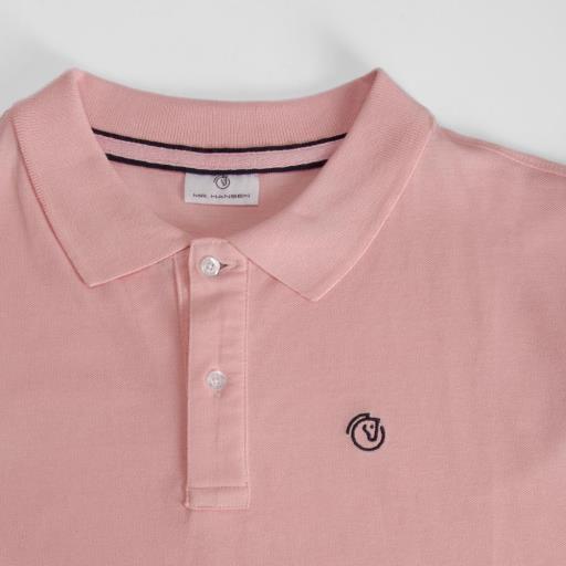 Polo clásico manga corta rosa MR. HANSEN