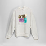 Sudadera capucha estampada blanca NYC