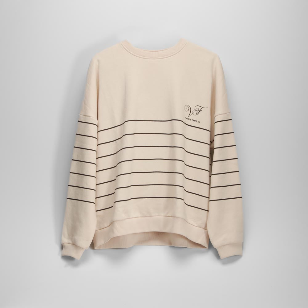 Sudadera rayas manga larga beige NYC