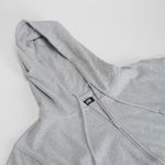 Sudadera gris con capucha y cierre frontal UTWO