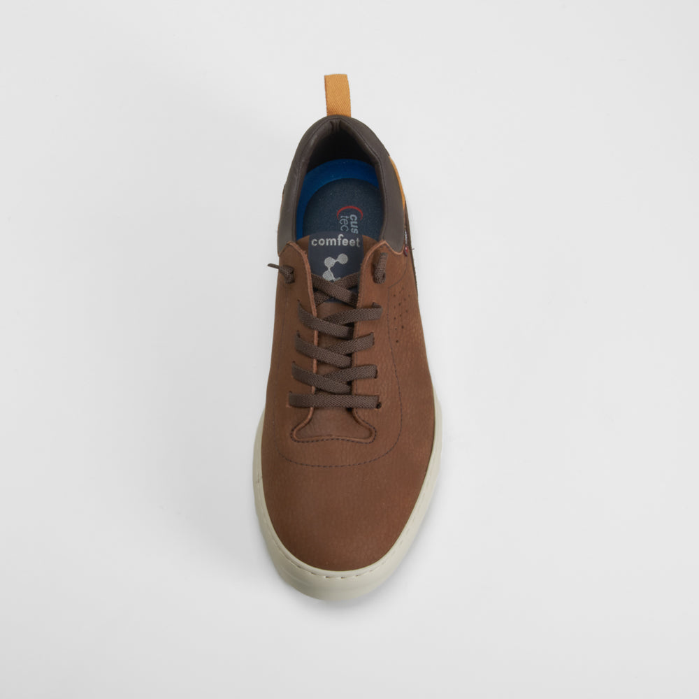 Deportiva confort manyara piel marrón COMFEET