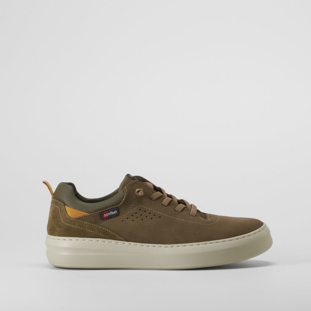 Deportiva confort manyara piel kaki COMFEET