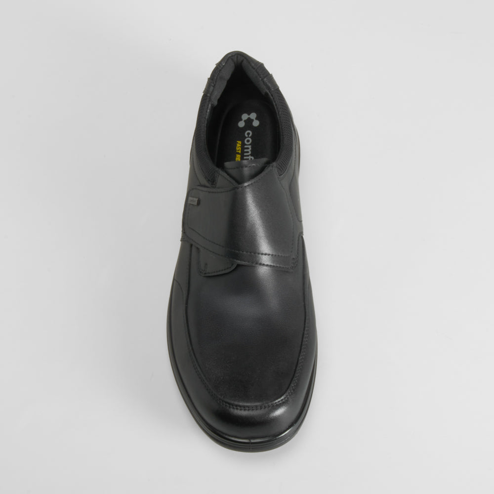 Zapato velcro piel negro COMFEET