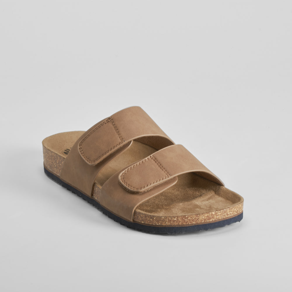 Sandalia bio con velcro marrón NYC