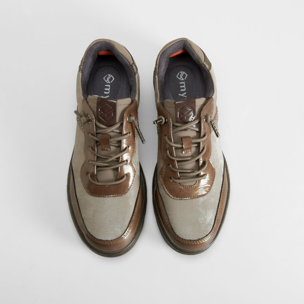 Deportiva casual cordón taupe MYSOFT