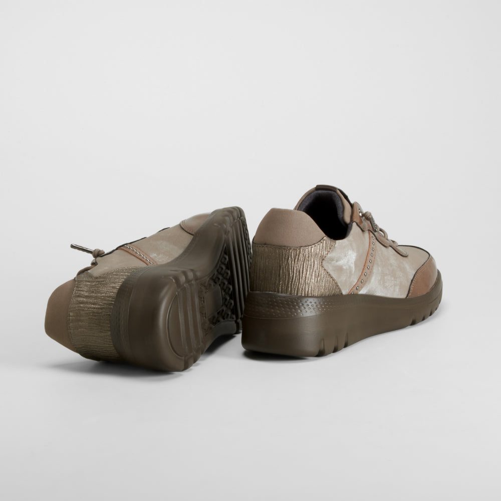 Deportiva casual cordón taupe MYSOFT