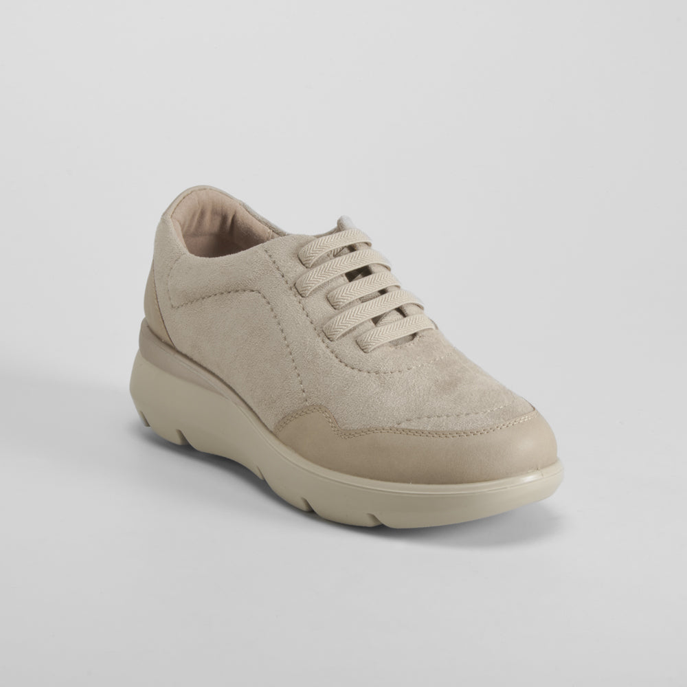 Zapato cuña elástico beige COMFEET