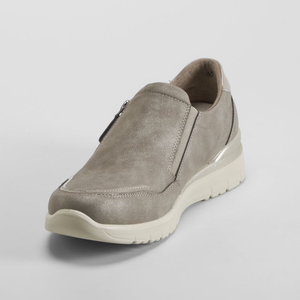 Zapato cremallera taupe COMFEET