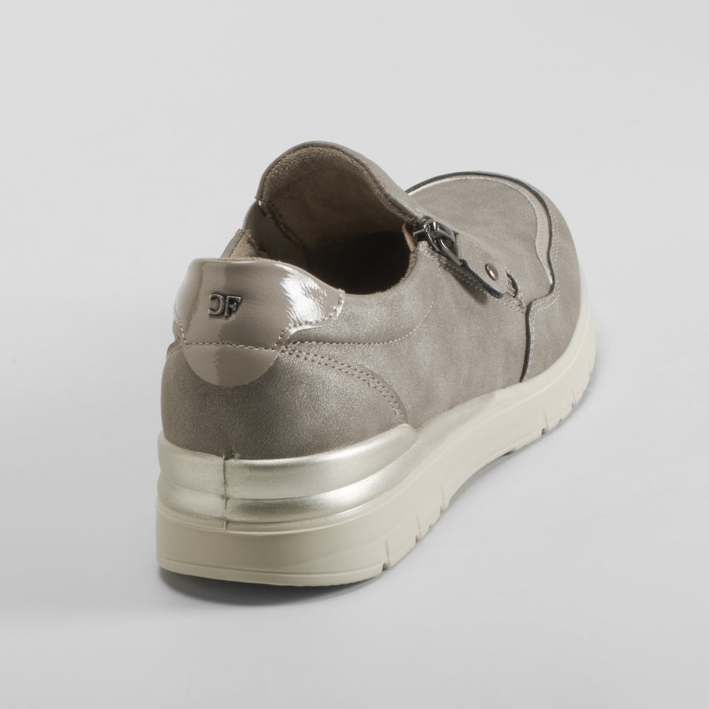 Zapato cremallera taupe COMFEET