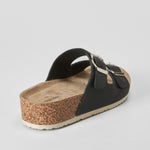 Sandalia bio cuña hebillas negra COMFEET