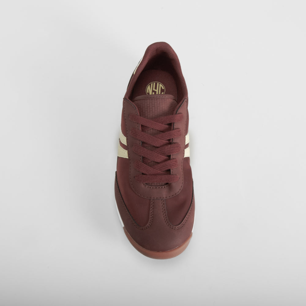 Sneaker retro beige y marrón NYC
