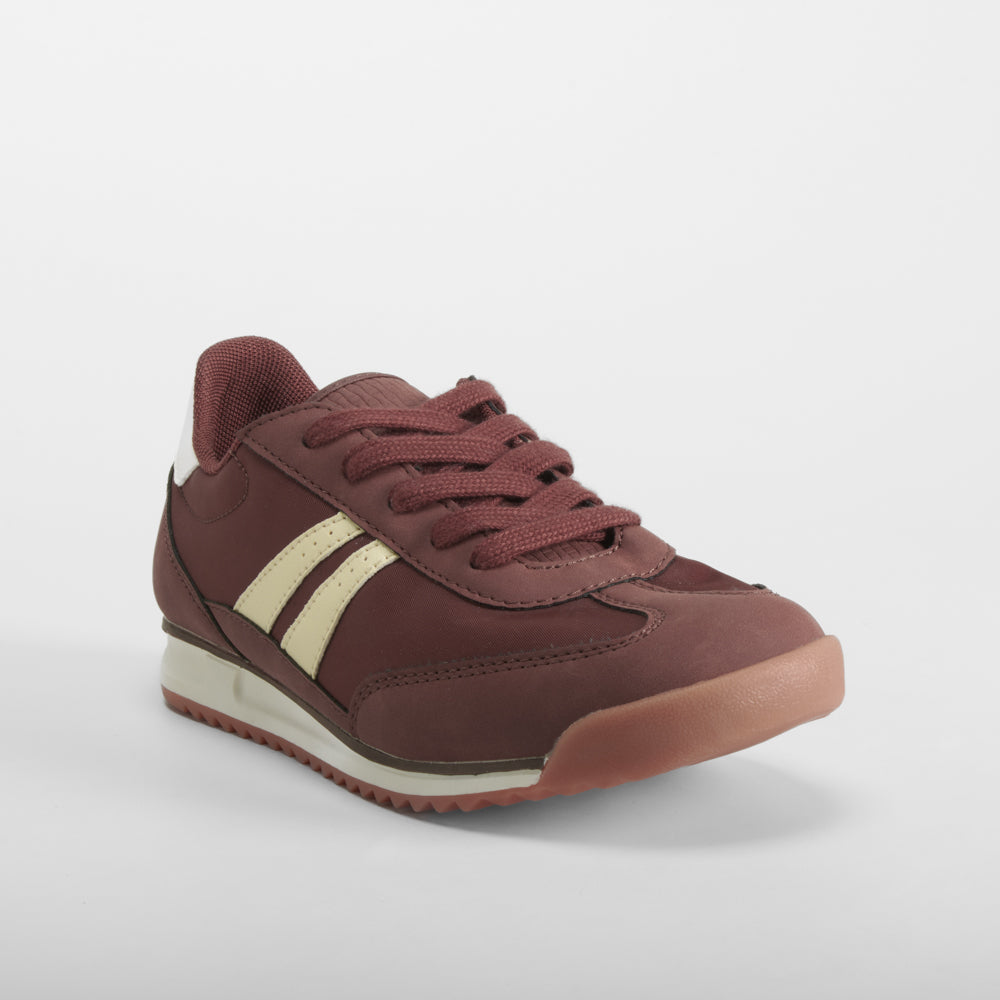 Sneaker retro beige y marrón NYC