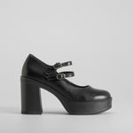 Zapato tacón plataforma tiras negro NYC