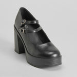 Zapato tacón plataforma tiras negro NYC