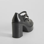 Zapato tacón plataforma tiras negro NYC