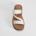 Sandalia plataforma trenzada blanca NYC