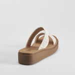 Sandalia plataforma trenzada blanca NYC