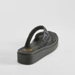 Sandalia plataforma trenzada negra NYC
