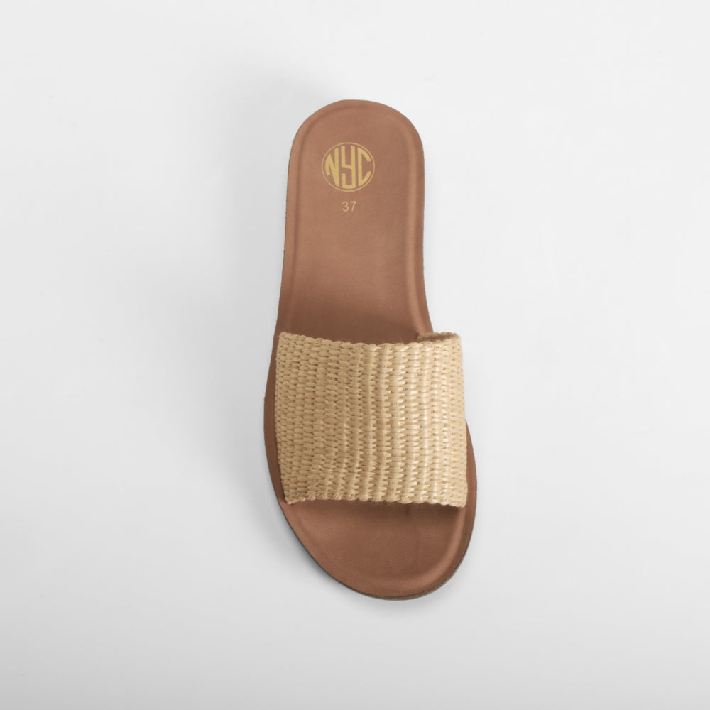 Sandalia planta rafia beige NYC