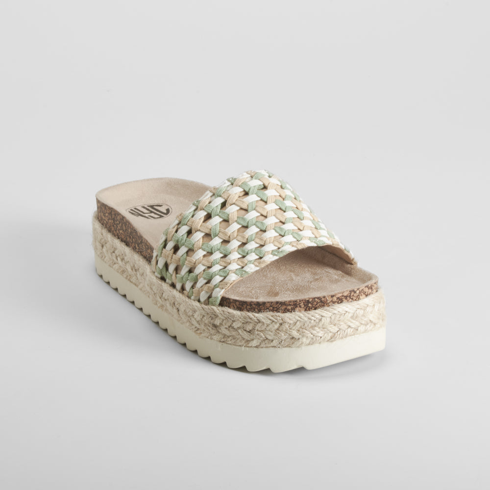 Sandalia bio plataforma verde NYC