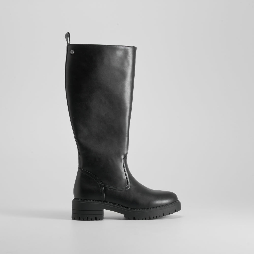 Bota alta tacón negra NYC