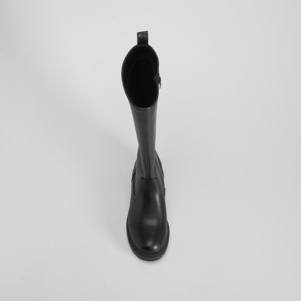 Bota alta tacón negra NYC