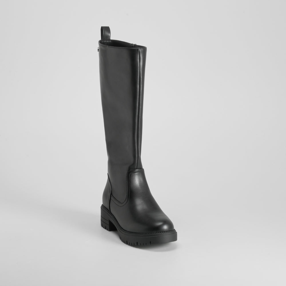 Bota alta tacón negra NYC