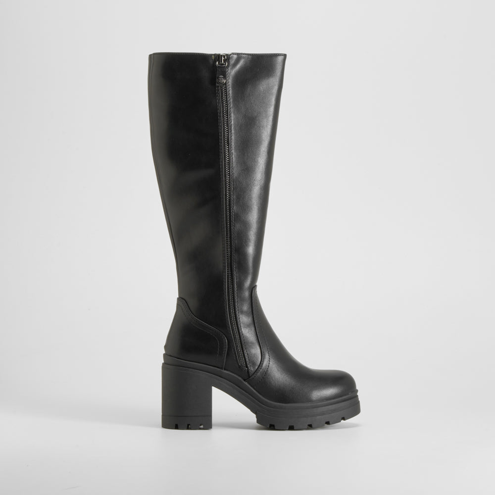 Bota tacón plataforma negra NYC