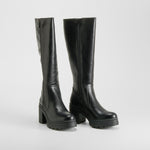 Bota tacón plataforma negra NYC