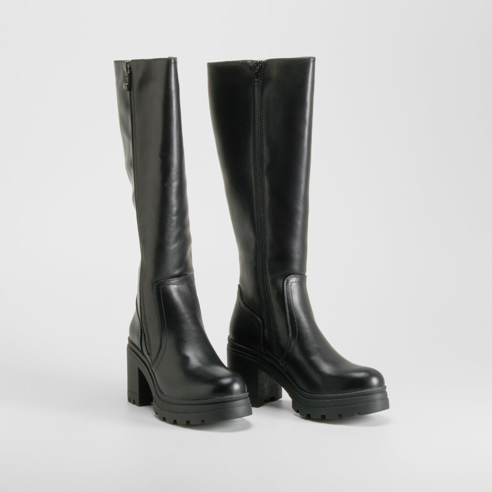 Bota tacón plataforma negra NYC