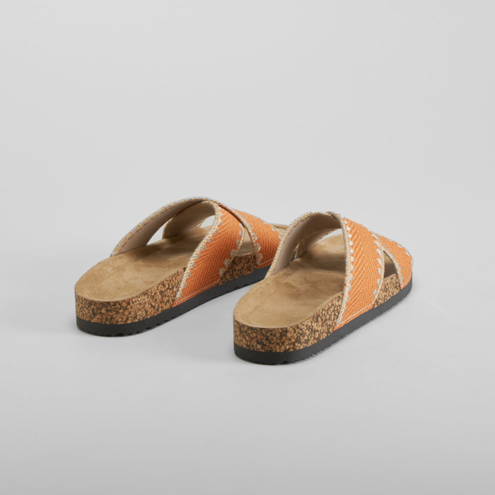 Sandalia bio tiras cruzadas naranja SENDA ROAD