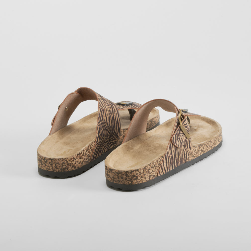 Sandalia bio esclava estampada negra SENDA ROAD