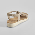Sandalia cuña aros madera taupe SENDA ROAD