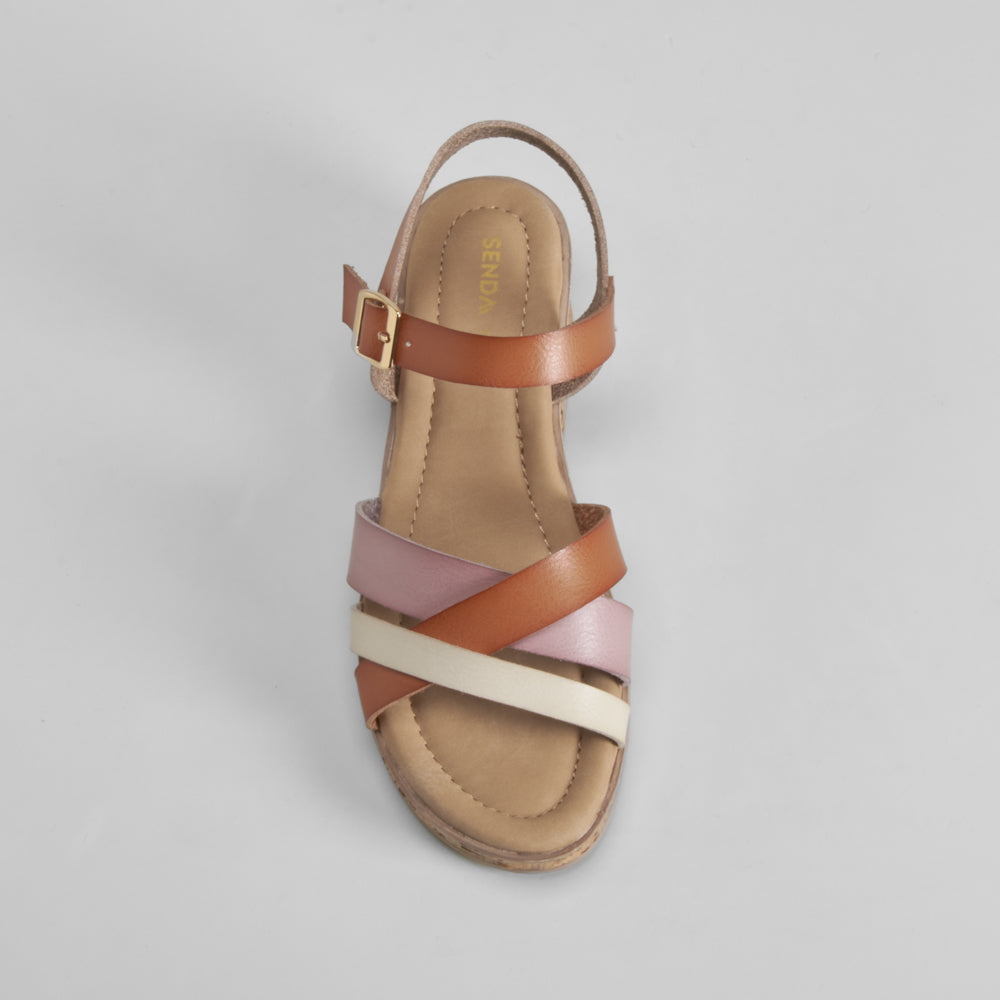 Sandalia cuña tiras multicolor SENDA ROAD