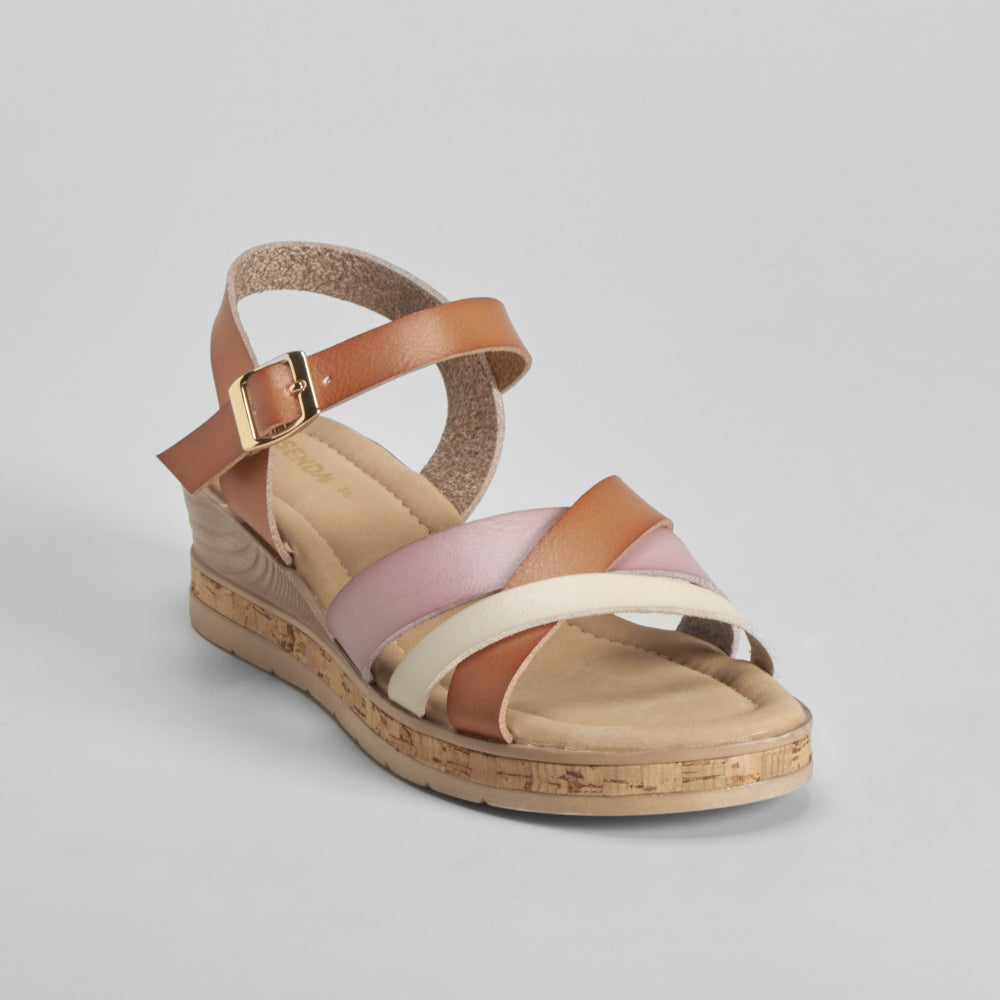 Sandalia cuña tiras multicolor SENDA ROAD