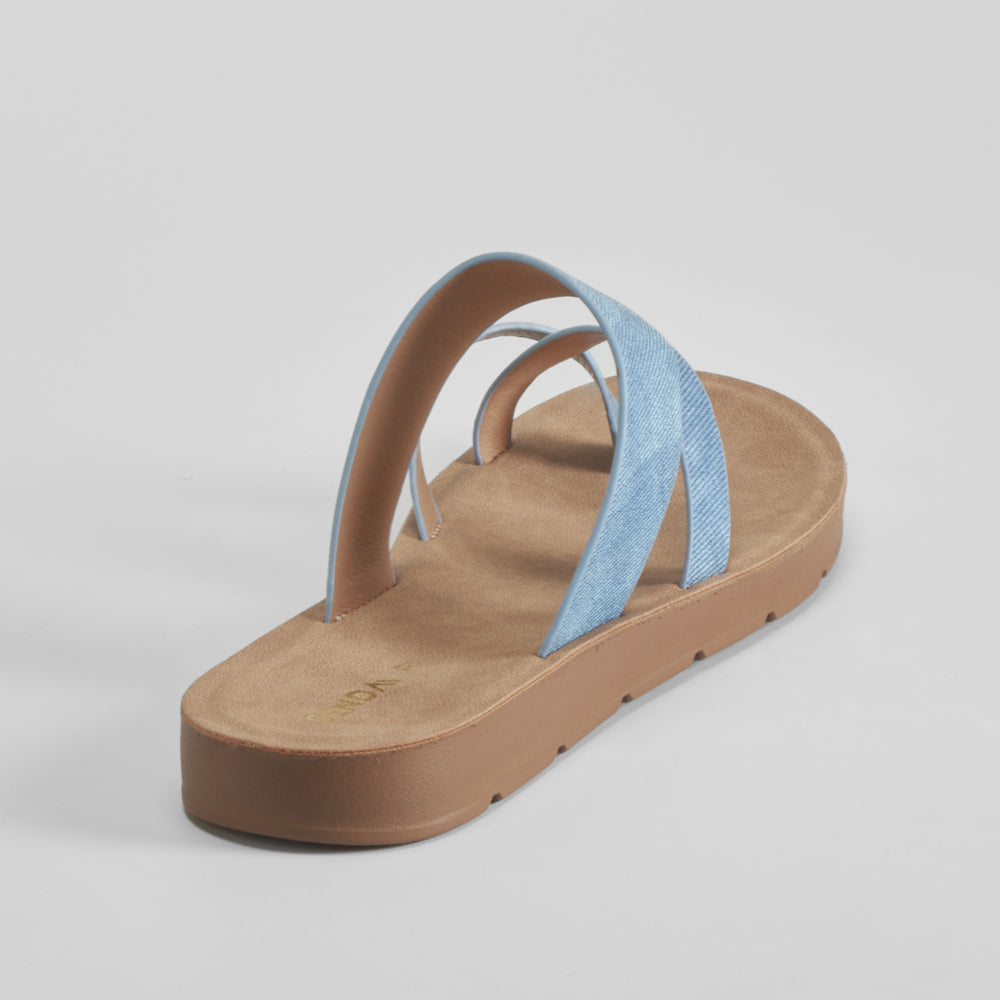 Sandalia plana esclava azul SENDA ROAD