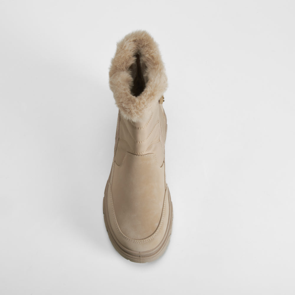 Botín plano zip beige SENDA ROAD