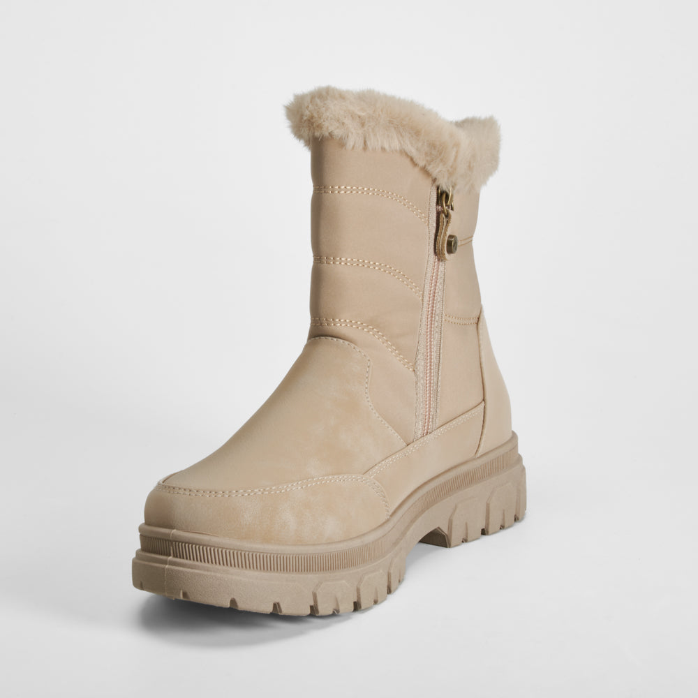 Botín plano zip beige SENDA ROAD