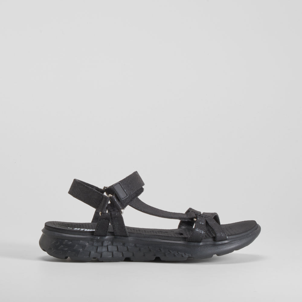 Sandalia deportiva walking brillo negro UTWO