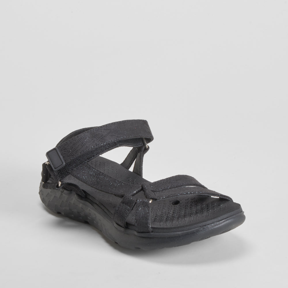 Sandalia deportiva walking brillo negro UTWO