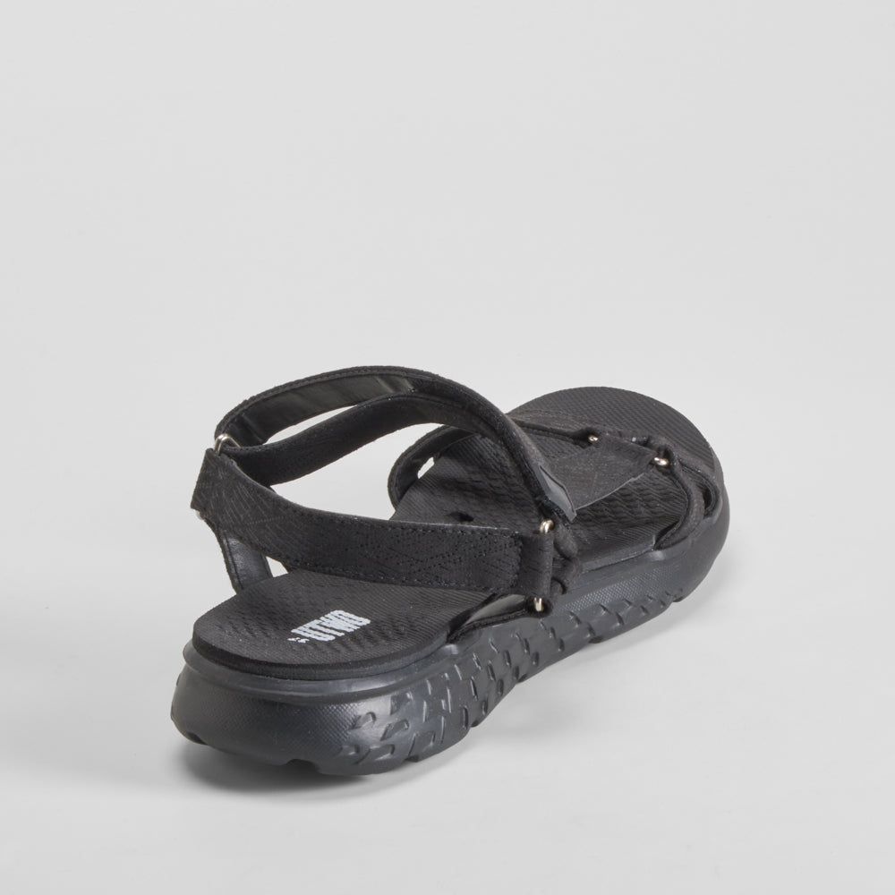 Sandalia deportiva walking brillo negro UTWO