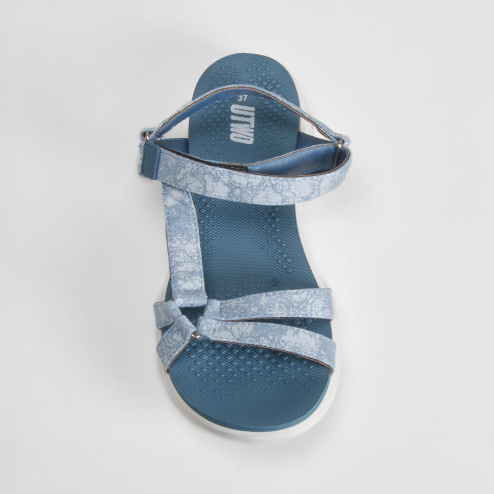 Sandalia deportiva walking brillos azul UTWO